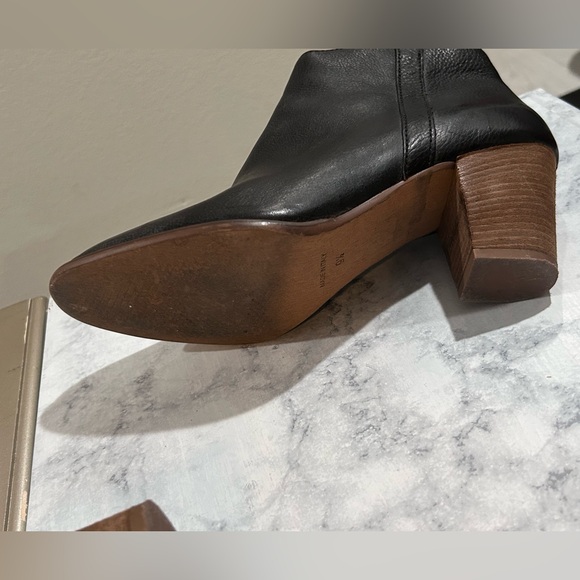 Madewell Women's The Billie Boot Size 9.5 Black Leather Block Heel Boho … - Picture 3 of 5